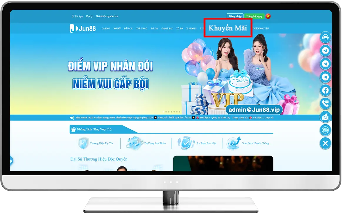 Bước 1: Chọn mục Khuyến Mãi.